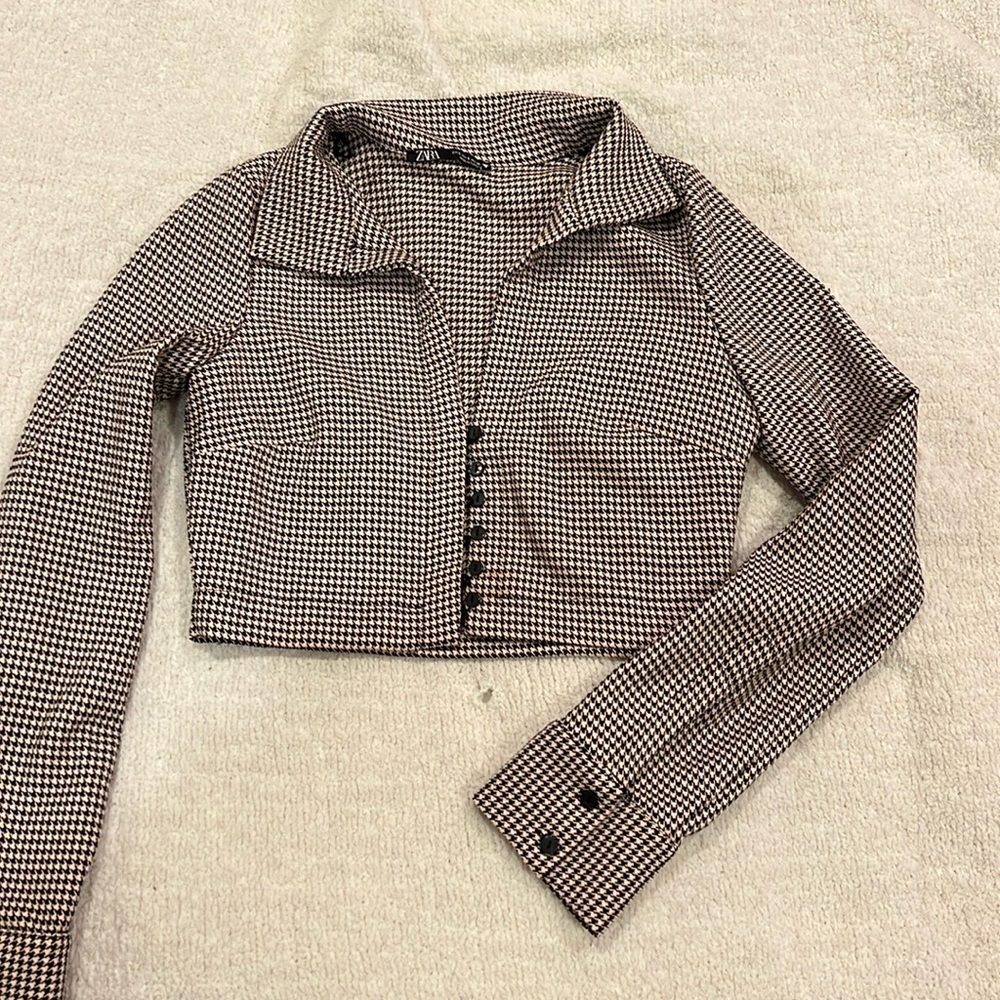 Zara checkered top
